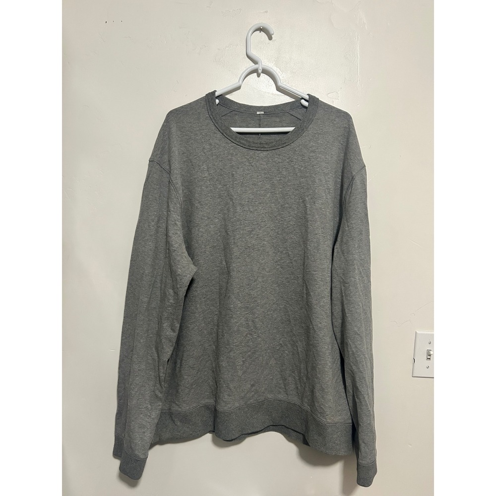 Lululemon Heathered Grey Side‎ Zip Oversized Crewneck Sweatshirt Womens XL